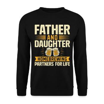 Father And Daughter Homebrewing Partners For Life - Unisex Sweatshirt - black - Front - Alina (178cm) & Michal (187cm)