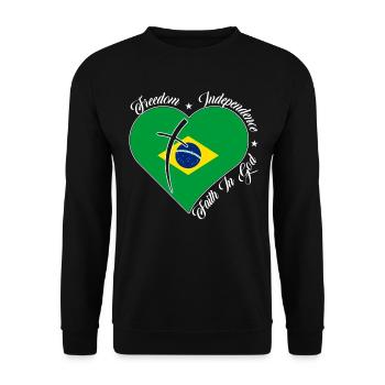 Liberté Foi en Dieu - Brésil - Sweat-shirt Unisexe - noir - Devant - Alina (178cm) & Michal (187cm)