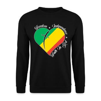 Freedom Faith in God - Congo - Unisex Sweatshirt - black - Front - Alina (178cm) & Michal (187cm)