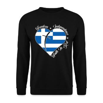 Freedom Faith in God - Greece - Unisex Sweatshirt - black - Front - Alina (178cm) & Michal (187cm)