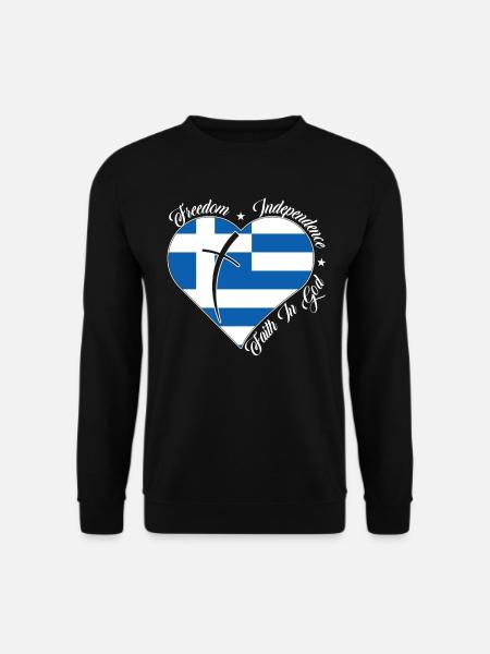 Freedom Faith in God - Greece - Unisex Sweatshirt - black