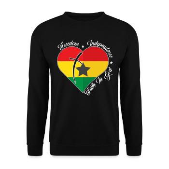 Freedom Faith in God - Ghana - Unisex Sweatshirt - black - Front - Alina (178cm) & Michal (187cm)