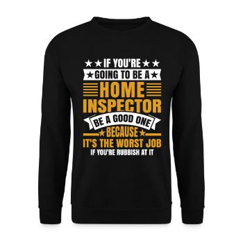 Home Inspector Occupation Worker Profession Career - Unisex Pullover - Schwarz - Vorne - Alina (178cm) & Michal (187cm)