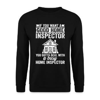 Home Inspector Job Occupation Profession Career - Unisex Sweatshirt - black - Front - Alina (178cm) & Michal (187cm)