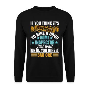 Home Inspector Occupation Worker Profession Career - Unisex Pullover - Schwarz - Vorne - Alina (178cm) & Michal (187cm)