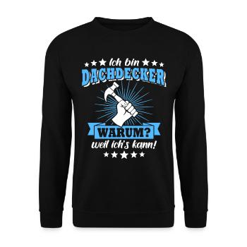Dachdecker Dachspengler Dachklempner - Unisex Pullover - Schwarz - Vorne - Alina (178cm) & Michal (187cm)