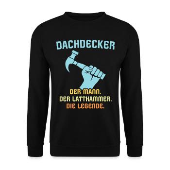 Dachdecker Dachspengler Legende Dachklempner - Unisex Pullover - Schwarz - Vorne - Alina (178cm) & Michal (187cm)