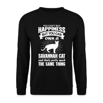 Kann Eine Savannah-Katze Kaufen - Unisex Pullover - Schwarz - Vorne - Alina (178cm) & Michal (187cm)