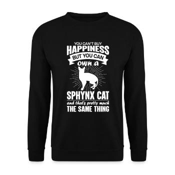 Kann Eine Sphynxkatze Kaufen - Unisex Pullover - Schwarz - Vorne - Alina (178cm) & Michal (187cm)