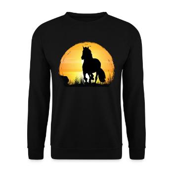 Sunset - Andalusian Horse - Unisex Sweatshirt - black - Front - Alina (178cm) & Michal (187cm)