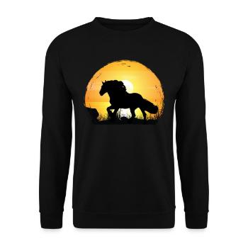 Sunset - Cold Blood Horse - Unisex Sweatshirt - black - Front - Alina (178cm) & Michal (187cm)