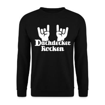 Dachdecker Dachspengler Dachklempner - Unisex Pullover - Schwarz - Vorne - Alina (178cm) & Michal (187cm)