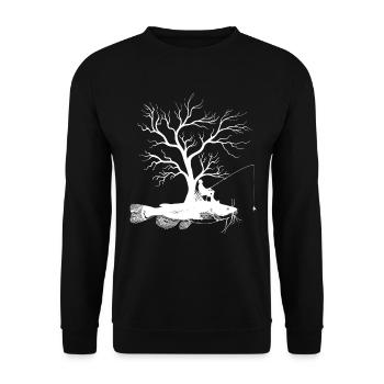 Arbre graphique - Poisson-chat - Sweat-shirt Unisexe - noir - Devant - Alina (178cm) & Michal (187cm)