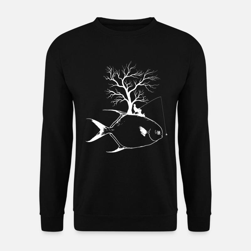Grafikbaum - Fisch Pompano - Unisex Pullover - Schwarz