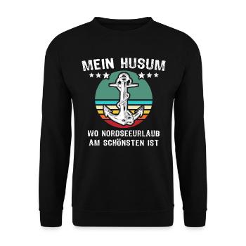 Husum Urlaub Husumer Nordsee - Unisex Pullover - Schwarz - Vorne - Alina (178cm) & Michal (187cm)