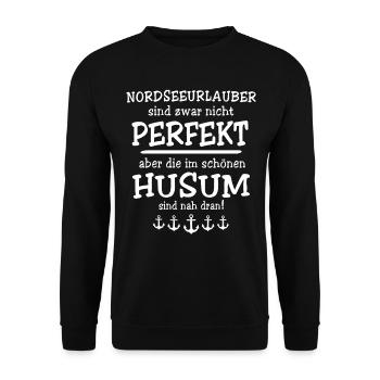 Husum Urlaub Husumer Nordsee - Unisex Pullover - Schwarz - Vorne - Alina (178cm) & Michal (187cm)