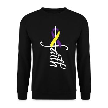 Ruban sensibilisation au cancer de la vessie - Sweat-shirt Unisexe - noir - Devant - Alina (178cm) & Michal (187cm)