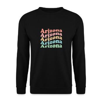 Vintage 70s Hippie USA State - Retro Arizona - Unisex Sweatshirt - black - Front - Alina (178cm) & Michal (187cm)