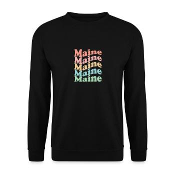 Vintage 70s Hippie USA State - Retro Maine - Unisex Sweatshirt - black - Front - Alina (178cm) & Michal (187cm)