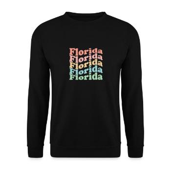 Vintage 70s Hippie USA State - Retro Florida - Unisex Sweatshirt - black - Front - Alina (178cm) & Michal (187cm)