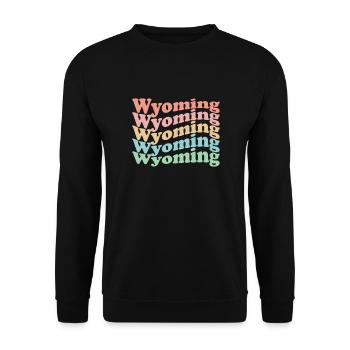 Vintage 70s Hippie USA État - Rétro Wyoming - Sweat-shirt Unisexe - noir - Devant - Alina (178cm) & Michal (187cm)