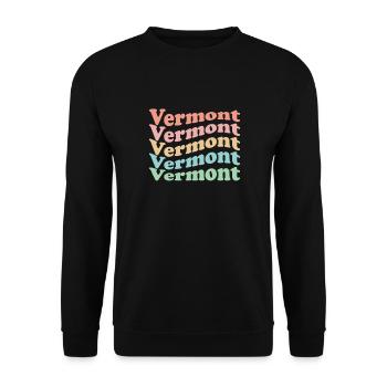 Vintage 70s Hippie USA State - Retro Vermont - Unisex Sweatshirt - black - Front - Alina (178cm) & Michal (187cm)
