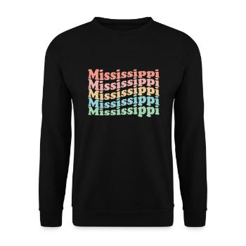 Vintage 70s Hippie USA State - Retro Mississippi - Unisex Sweatshirt - black - Front - Alina (178cm) & Michal (187cm)