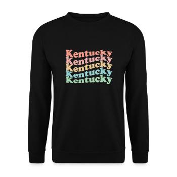 Vintage 70s Hippie USA State - Retro Kentucky - Unisex Sweatshirt - black - Front - Alina (178cm) & Michal (187cm)