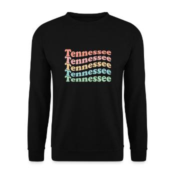 Vintage 70er Hippie USA Staat - Retro Tennessee - Unisex Pullover - Schwarz - Vorne - Alina (178cm) & Michal (187cm)