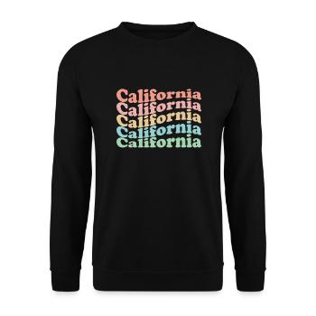 Vintage 70s Hippie USA State - Rétro Californie - Sweat-shirt Unisexe - noir - Devant - Alina (178cm) & Michal (187cm)