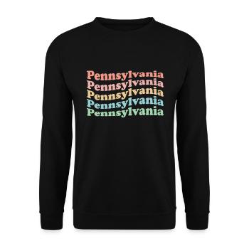 Vintage 70s Hippie USA State - Retro Pennsylvania - Unisex Sweatshirt - black - Front - Alina (178cm) & Michal (187cm)
