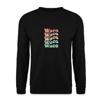 Vintage 70s Hippie USA City - Rétro Waco - Sweat-shirt Unisexe - noir - Devant - Alina (178cm) & Michal (187cm)