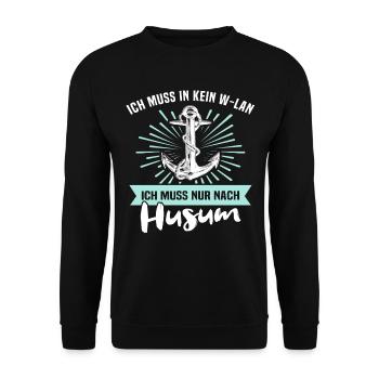 Husum Souvenir Husumer Nordsee - Unisex Pullover - Schwarz - Vorne - Alina (178cm) & Michal (187cm)