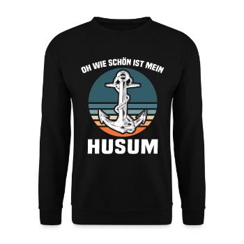 Husum Souvenir Husumer Nordsee - Unisex Pullover - Schwarz - Vorne - Alina (178cm) & Michal (187cm)