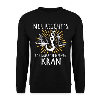 Kranführer Kran Sprüche Kranfahrer - Unisex Pullover - Schwarz - Vorne - Alina (178cm) & Michal (187cm)