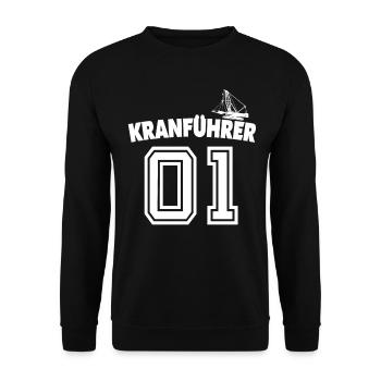 Kranführer Kran Sprüche Kranfahrer - Unisex Pullover - Schwarz - Vorne - Alina (178cm) & Michal (187cm)