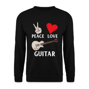 Peace Love Guitare Guitaristes Musique - Sweat-shirt Unisexe - noir - Devant - Alina (178cm) & Michal (187cm)