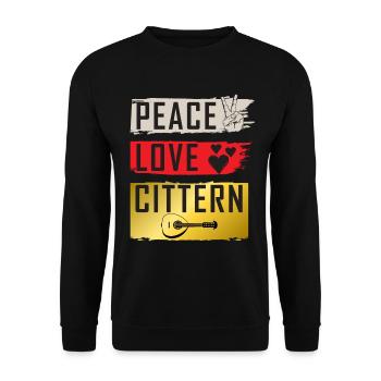 Peace Love Cittern Irish Step dancing - Unisex Pullover - Schwarz - Vorne - Alina (178cm) & Michal (187cm)