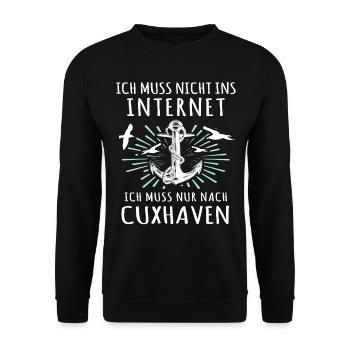 Cuxhaven Souvenir Cuxhavener - Unisex Pullover - Schwarz - Vorne - Alina (178cm) & Michal (187cm)