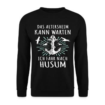 Husum Souvenir Husumer Altersheim - Unisex Pullover - Schwarz - Vorne - Alina (178cm) & Michal (187cm)