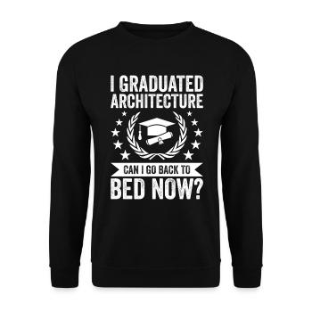 Ich Habe Die Architektur Abgeschlossen - Unisex Pullover - Schwarz - Vorne - Alina (178cm) & Michal (187cm)