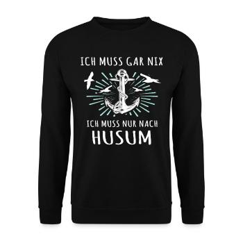 Husum Nordsee Husumer Urlaub - Unisex Pullover - Schwarz - Vorne - Alina (178cm) & Michal (187cm)