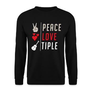 Peace Love Tiple Musical Instrument - Unisex Pullover - Schwarz - Vorne - Alina (178cm) & Michal (187cm)