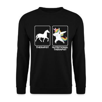 Funny nutritional therapist - Unisex Sweatshirt - black - Front - Alina (178cm) & Michal (187cm)