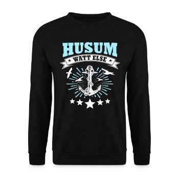 Husum Vacances Husum Mer du Nord - Sweat-shirt Unisexe - noir - Devant - Alina (178cm) & Michal (187cm)