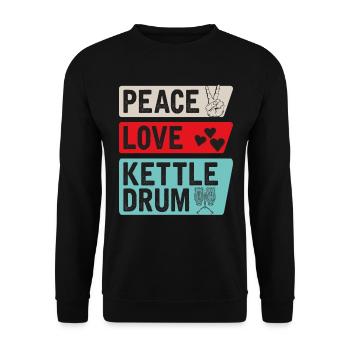 Peace Love Kettle Tambour Instrument de musique - Sweat-shirt Unisexe - noir - Devant - Alina (178cm) & Michal (187cm)