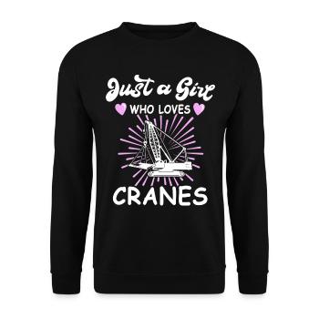 Crane Operator Women Crane Crane Operator - Unisex Sweatshirt - black - Front - Alina (178cm) & Michal (187cm)