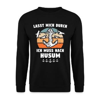 Husum Souvenir Husumer - Unisex Pullover - Schwarz - Vorne - Alina (178cm) & Michal (187cm)