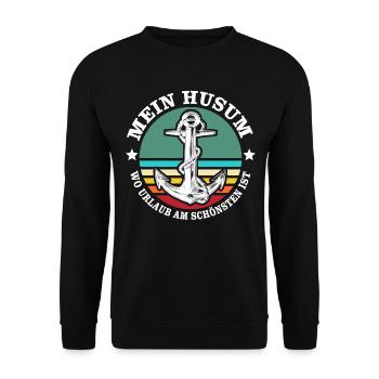 Husum Souvenir Husumer - Unisex Pullover - Schwarz - Vorne - Alina (178cm) & Michal (187cm)
