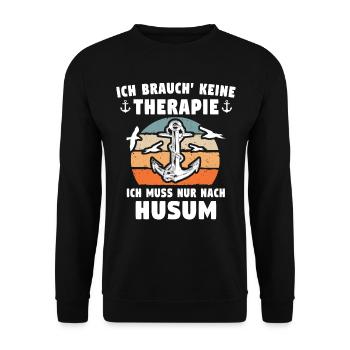 Husum Nordsee Husumer - Unisex Pullover - Schwarz - Vorne - Alina (178cm) & Michal (187cm)